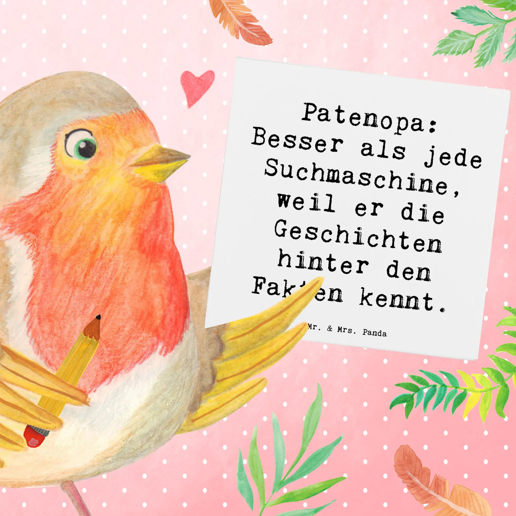 Deluxe Card Saying Patenopa: Besser als jede Suchmaschine, weil er die Geschichten hinter den Fakten kennt. Karte, Hochwertige Grußkarte, Hochzeitskarte, Hochwertige Klappkarte, Grußkarte, Einladungskarte, Klappkarte, Glückwunschkarte, Geburtstagskarte, Familie, Vatertag, Muttertag, Bruder, Schwester, Mama, Papa, Oma, Opa