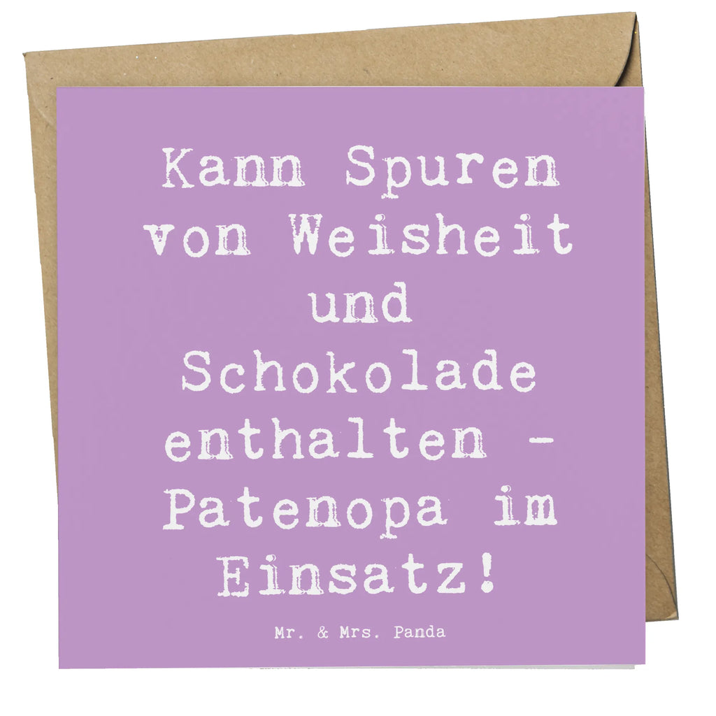 Deluxe Karte Spruch Patenopa und Weisheit Geburtstagskarte, Hochwertige Klappkarte, Karte, Grußkarte, Klappkarte, Einladungskarte, Glückwunschkarte, Hochwertige Grußkarte, Hochzeitskarte, Familie, Vatertag, Muttertag, Bruder, Schwester, Mama, Papa, Oma, Opa