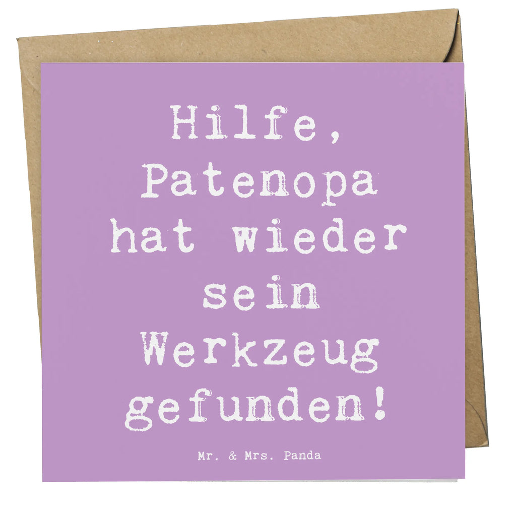 Deluxe Card Saying Hilfe, Patenopa hat wieder sein Werkzeug gefunden! Karte, Hochwertige Grußkarte, Glückwunschkarte, Einladungskarte, Grußkarte, Hochwertige Klappkarte, Geburtstagskarte, Hochzeitskarte, Klappkarte, Familie, Vatertag, Muttertag, Bruder, Schwester, Mama, Papa, Oma, Opa