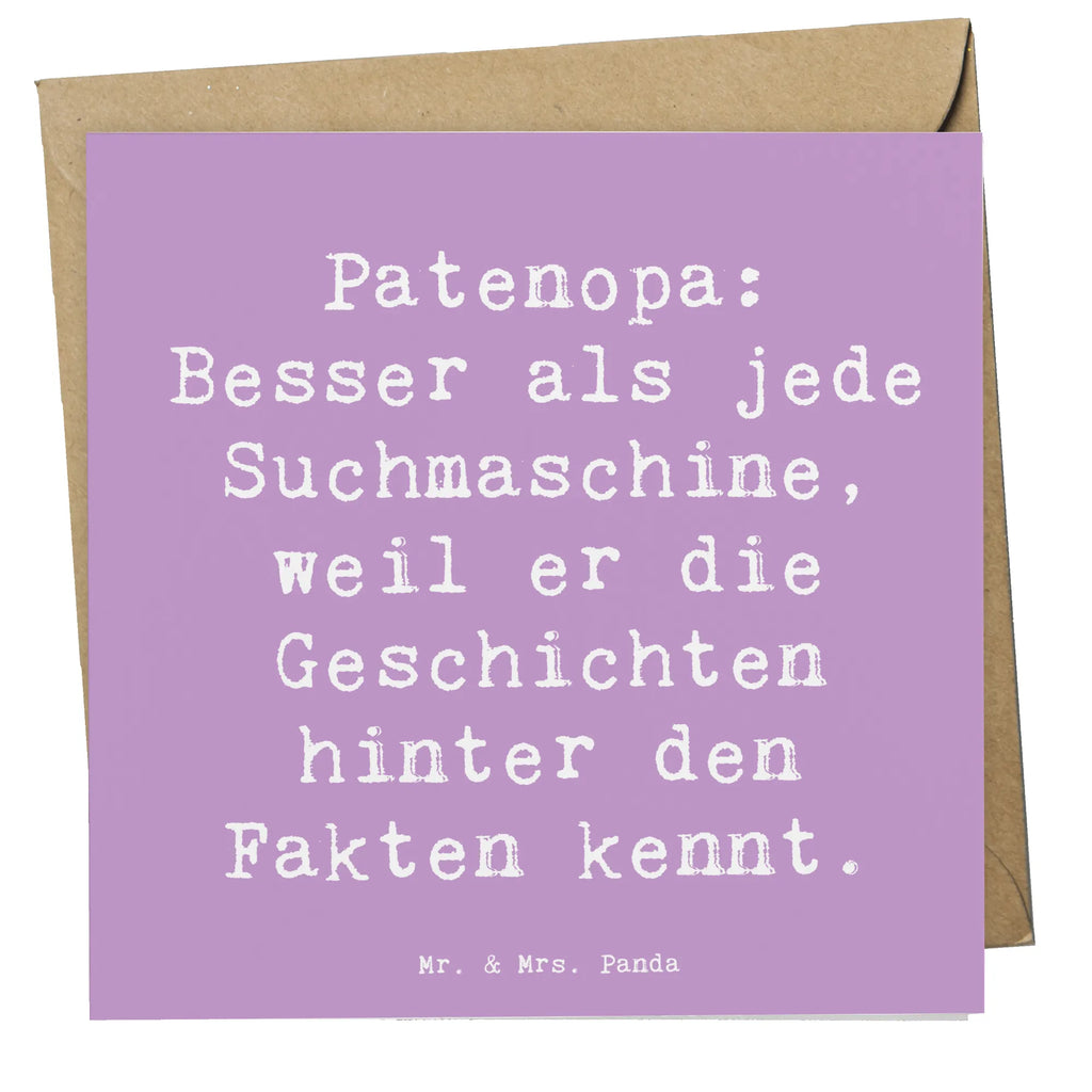 Deluxe Card Saying Patenopa: Besser als jede Suchmaschine, weil er die Geschichten hinter den Fakten kennt. Karte, Hochwertige Grußkarte, Hochzeitskarte, Hochwertige Klappkarte, Grußkarte, Einladungskarte, Klappkarte, Glückwunschkarte, Geburtstagskarte, Familie, Vatertag, Muttertag, Bruder, Schwester, Mama, Papa, Oma, Opa