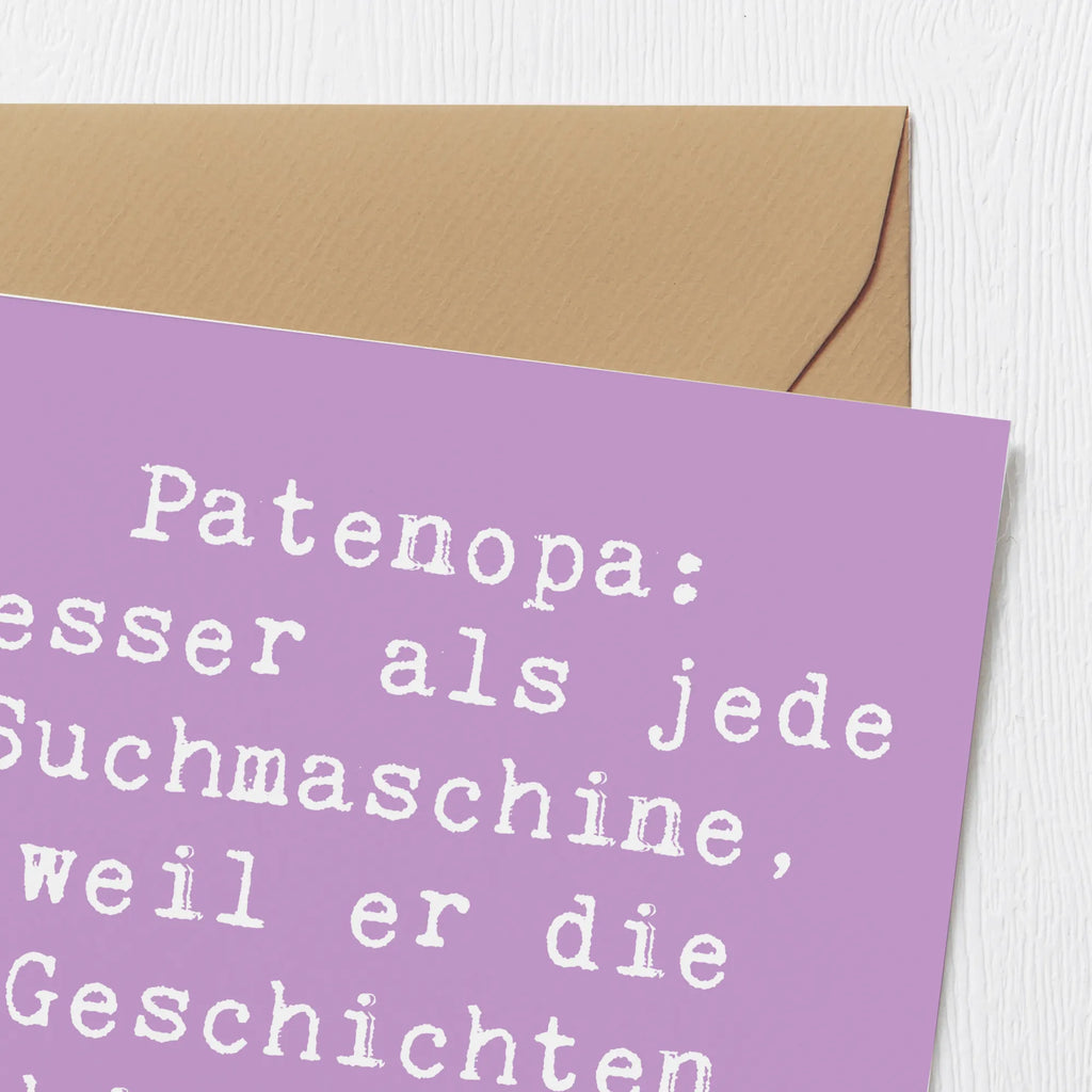 Deluxe Card Saying Patenopa: Besser als jede Suchmaschine, weil er die Geschichten hinter den Fakten kennt. Karte, Hochwertige Grußkarte, Hochzeitskarte, Hochwertige Klappkarte, Grußkarte, Einladungskarte, Klappkarte, Glückwunschkarte, Geburtstagskarte, Familie, Vatertag, Muttertag, Bruder, Schwester, Mama, Papa, Oma, Opa
