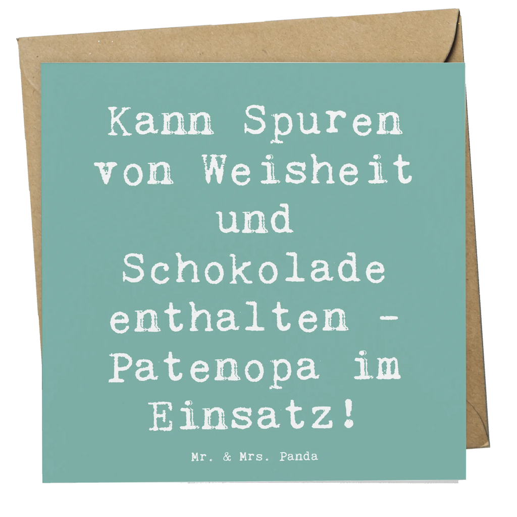 Deluxe Karte Spruch Patenopa und Weisheit Geburtstagskarte, Hochwertige Klappkarte, Karte, Grußkarte, Klappkarte, Einladungskarte, Glückwunschkarte, Hochwertige Grußkarte, Hochzeitskarte, Familie, Vatertag, Muttertag, Bruder, Schwester, Mama, Papa, Oma, Opa