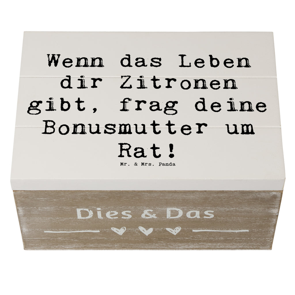 Wooden chest Saying Wenn das Leben dir Zitronen gibt, frag deine Bonusmutter um Rat! Schatzkiste, Truhe, Kiste, Erinnerungskiste, Holzkiste, Dekokiste, Aufbewahrungsbox, Schatulle, Geschenkdose, Geschenkbox, Erinnerungsbox, XXL, Familie, Vatertag, Muttertag, Bruder, Schwester, Mama, Papa, Oma, Opa