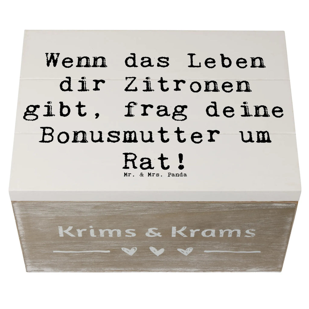 Wooden chest Saying Wenn das Leben dir Zitronen gibt, frag deine Bonusmutter um Rat! Schatzkiste, Truhe, Kiste, Erinnerungskiste, Holzkiste, Dekokiste, Aufbewahrungsbox, Schatulle, Geschenkdose, Geschenkbox, Erinnerungsbox, XXL, Familie, Vatertag, Muttertag, Bruder, Schwester, Mama, Papa, Oma, Opa