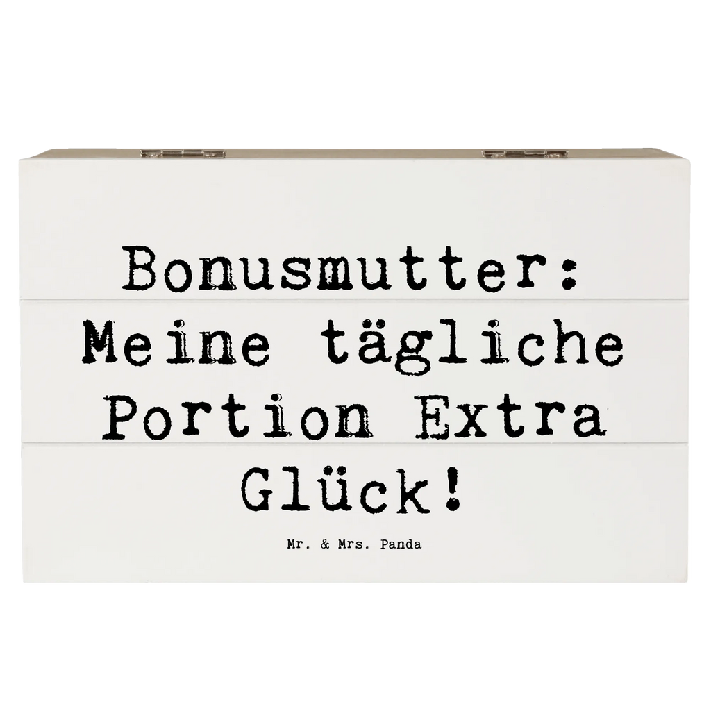 Wooden chest Saying Bonusmutter: Meine tägliche Portion Extra Glück! Schatulle, Dekokiste, Erinnerungsbox, Schatzkiste, Aufbewahrungsbox, Truhe, Geschenkdose, Kiste, Holzkiste, XXL, Erinnerungskiste, Geschenkbox, Familie, Vatertag, Muttertag, Bruder, Schwester, Mama, Papa, Oma, Opa
