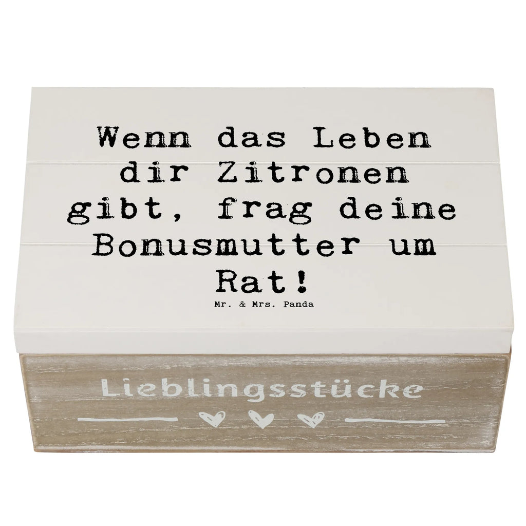 Wooden chest Saying Wenn das Leben dir Zitronen gibt, frag deine Bonusmutter um Rat! Schatzkiste, Truhe, Kiste, Erinnerungskiste, Holzkiste, Dekokiste, Aufbewahrungsbox, Schatulle, Geschenkdose, Geschenkbox, Erinnerungsbox, XXL, Familie, Vatertag, Muttertag, Bruder, Schwester, Mama, Papa, Oma, Opa
