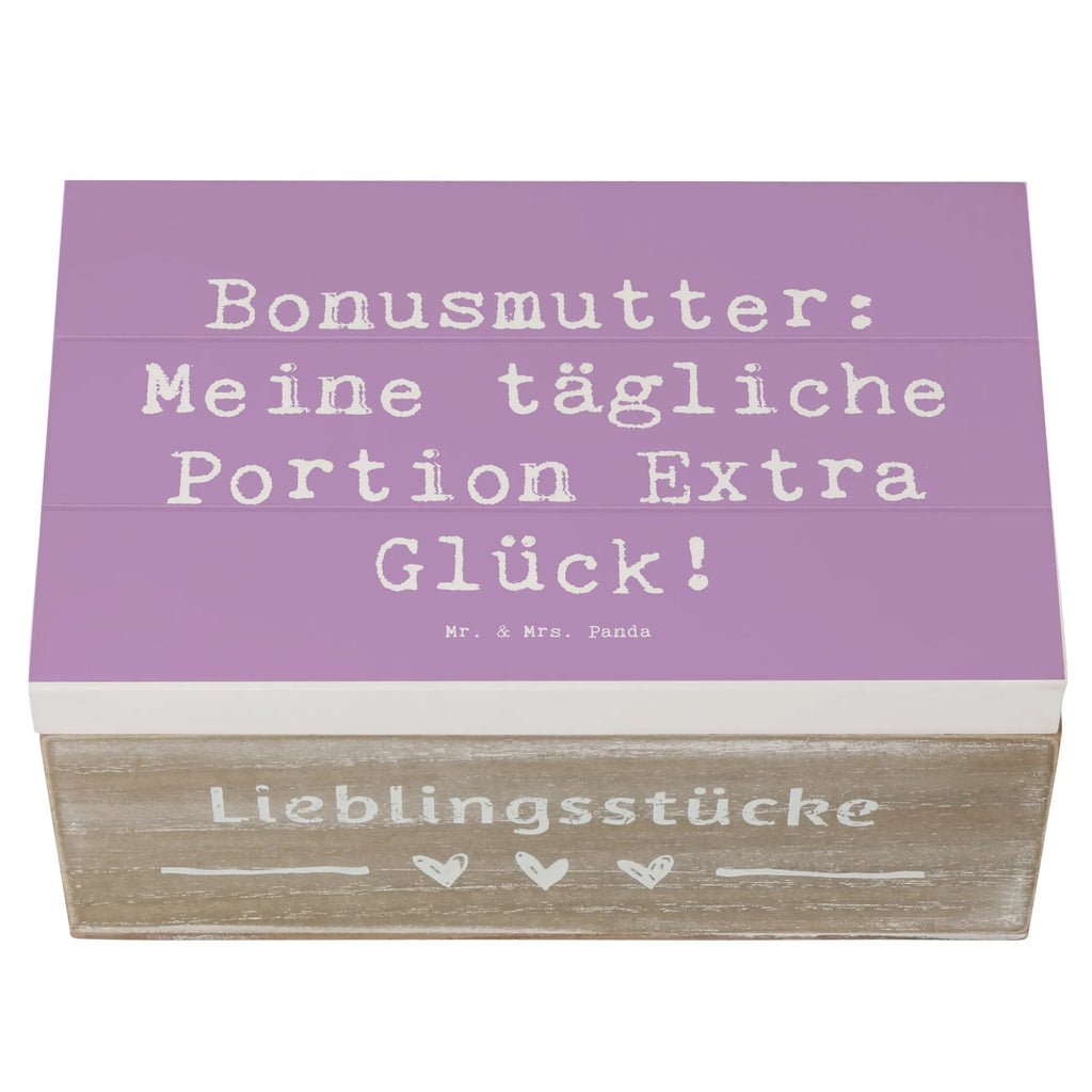 Wooden chest Saying Bonusmutter: Meine tägliche Portion Extra Glück! Schatulle, Dekokiste, Erinnerungsbox, Schatzkiste, Aufbewahrungsbox, Truhe, Geschenkdose, Kiste, Holzkiste, XXL, Erinnerungskiste, Geschenkbox, Familie, Vatertag, Muttertag, Bruder, Schwester, Mama, Papa, Oma, Opa