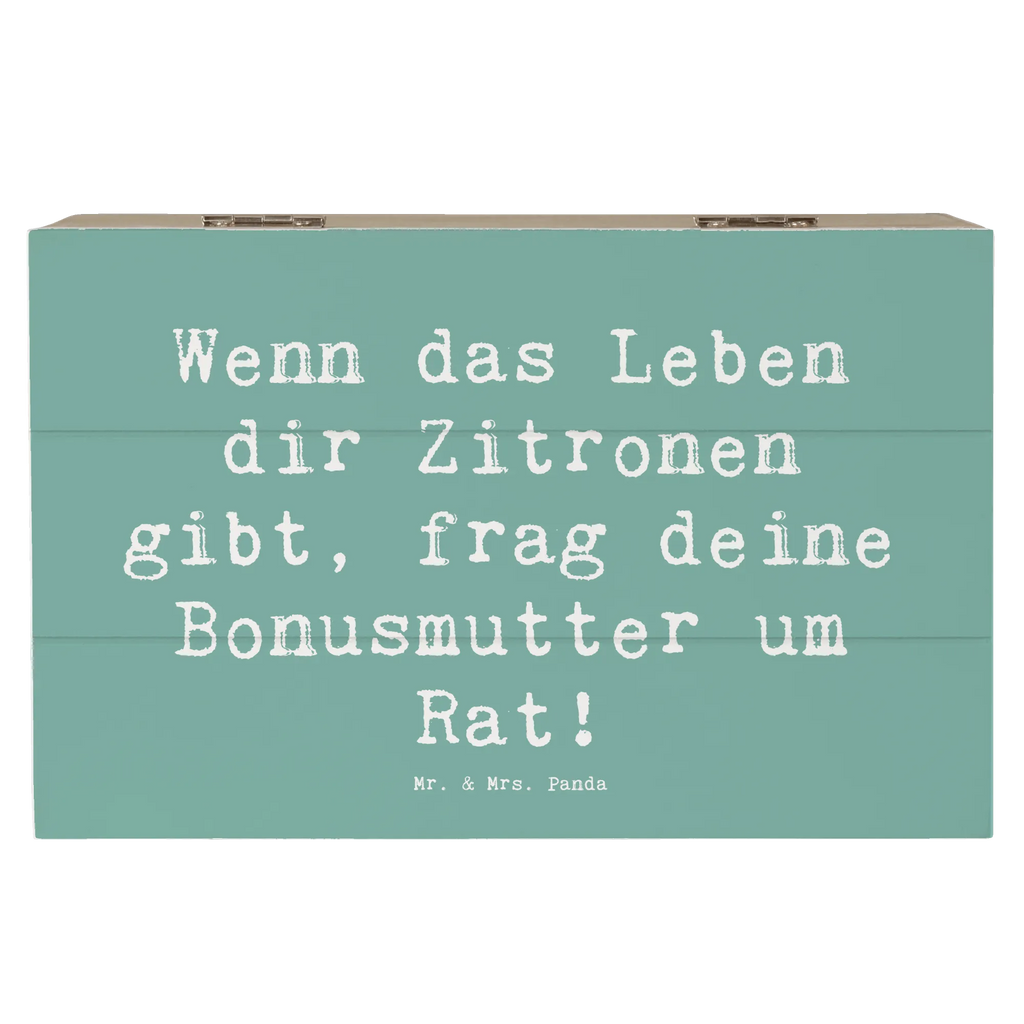 Wooden chest Saying Wenn das Leben dir Zitronen gibt, frag deine Bonusmutter um Rat! Schatzkiste, Truhe, Kiste, Erinnerungskiste, Holzkiste, Dekokiste, Aufbewahrungsbox, Schatulle, Geschenkdose, Geschenkbox, Erinnerungsbox, XXL, Familie, Vatertag, Muttertag, Bruder, Schwester, Mama, Papa, Oma, Opa