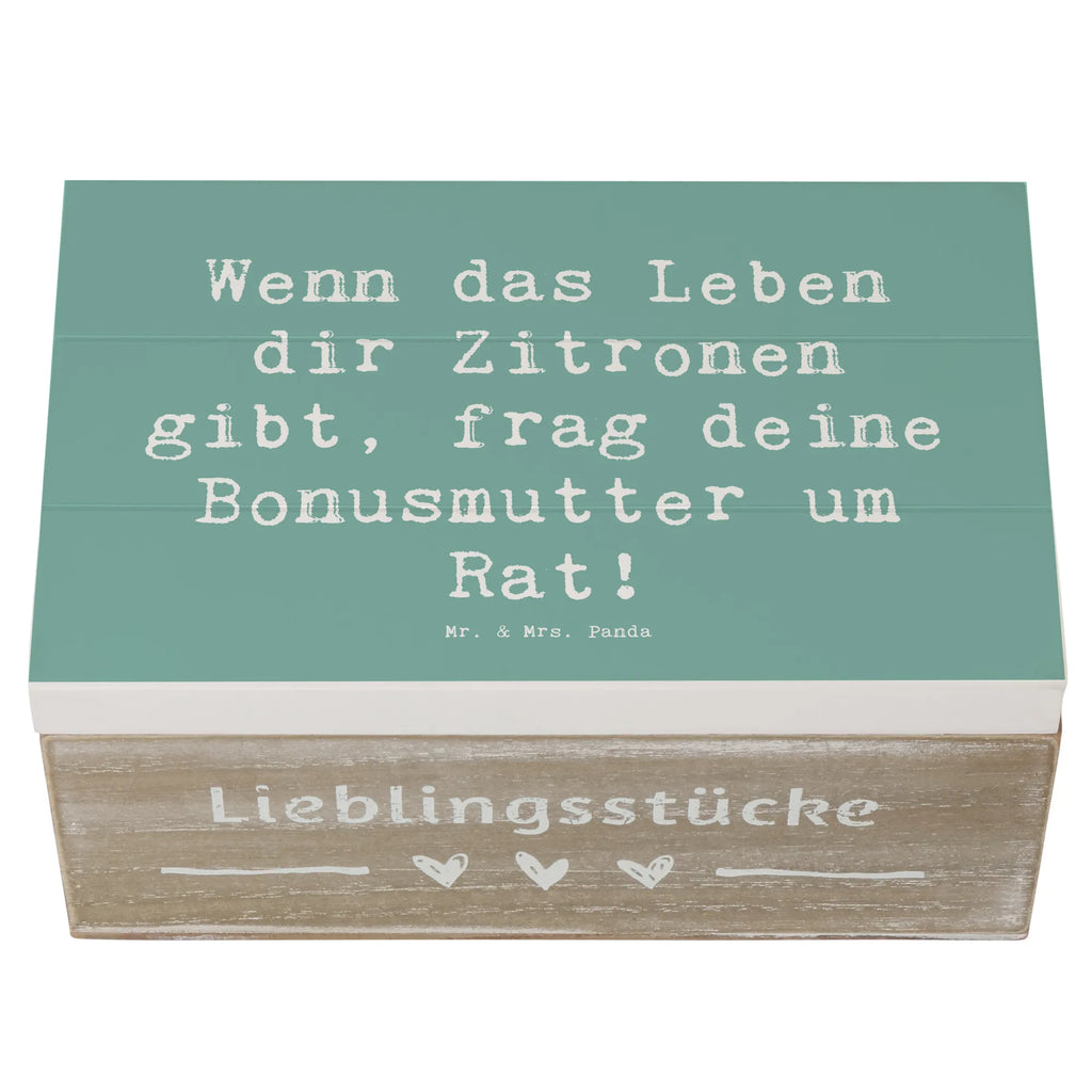 Wooden chest Saying Wenn das Leben dir Zitronen gibt, frag deine Bonusmutter um Rat! Schatzkiste, Truhe, Kiste, Erinnerungskiste, Holzkiste, Dekokiste, Aufbewahrungsbox, Schatulle, Geschenkdose, Geschenkbox, Erinnerungsbox, XXL, Familie, Vatertag, Muttertag, Bruder, Schwester, Mama, Papa, Oma, Opa