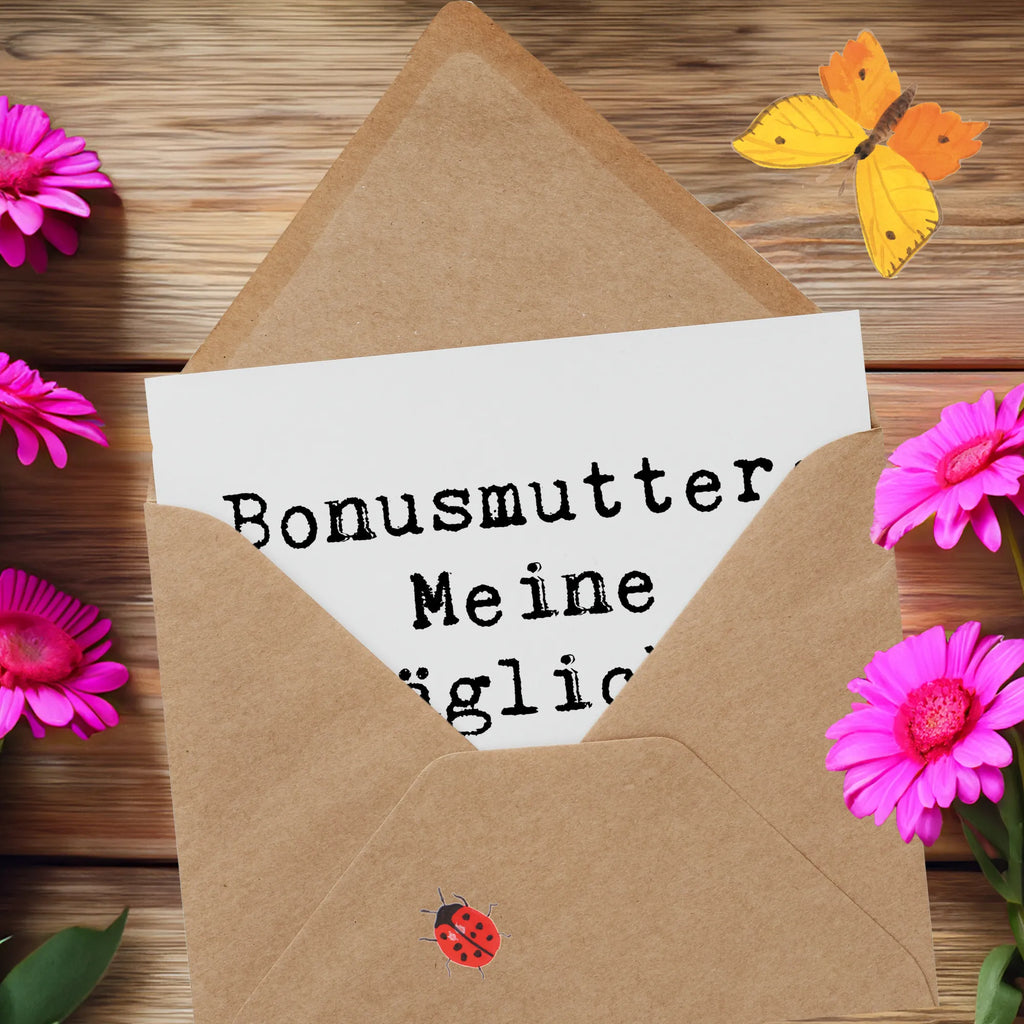 Deluxe Card Saying Bonusmutter: Meine tägliche Portion Extra Glück! Geburtstagskarte, Klappkarte, Karte, Hochwertige Klappkarte, Glückwunschkarte, Hochzeitskarte, Einladungskarte, Hochwertige Grußkarte, Grußkarte, Familie, Vatertag, Muttertag, Bruder, Schwester, Mama, Papa, Oma, Opa