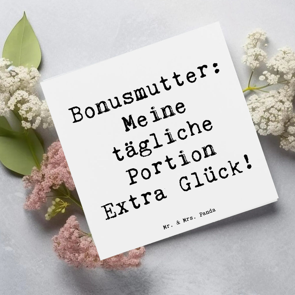 Deluxe Card Saying Bonusmutter: Meine tägliche Portion Extra Glück! Geburtstagskarte, Klappkarte, Karte, Hochwertige Klappkarte, Glückwunschkarte, Hochzeitskarte, Einladungskarte, Hochwertige Grußkarte, Grußkarte, Familie, Vatertag, Muttertag, Bruder, Schwester, Mama, Papa, Oma, Opa