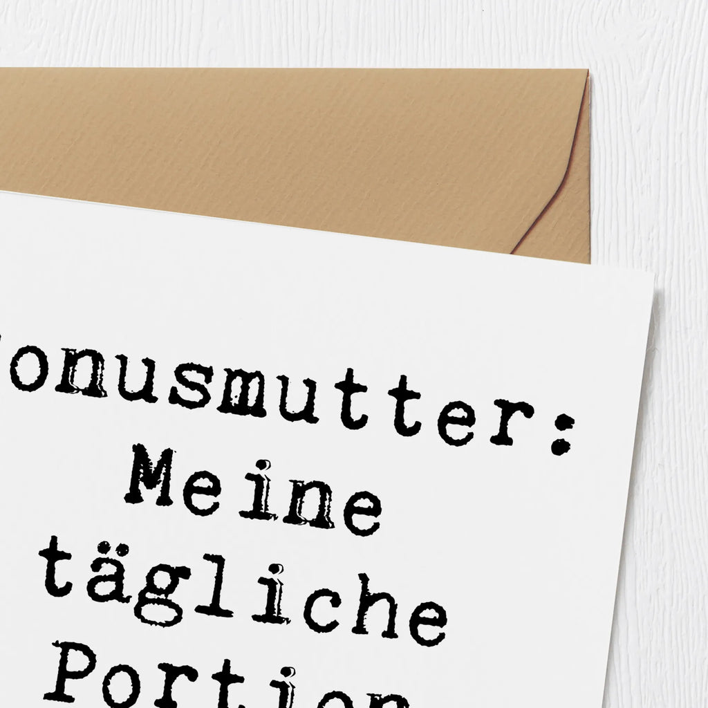 Deluxe Card Saying Bonusmutter: Meine tägliche Portion Extra Glück! Geburtstagskarte, Klappkarte, Karte, Hochwertige Klappkarte, Glückwunschkarte, Hochzeitskarte, Einladungskarte, Hochwertige Grußkarte, Grußkarte, Familie, Vatertag, Muttertag, Bruder, Schwester, Mama, Papa, Oma, Opa