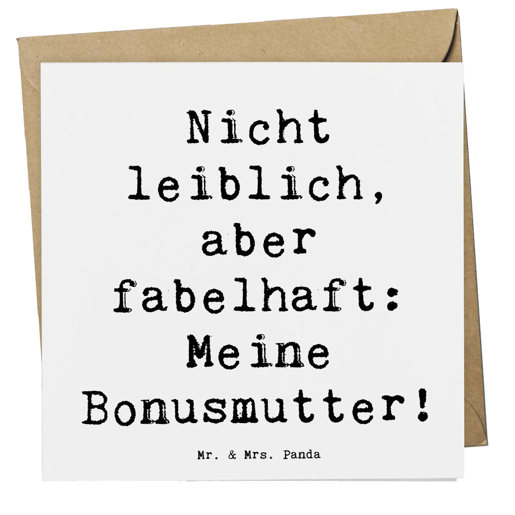 Deluxe Card Saying Nicht leiblich, aber fabelhaft: Meine Bonusmutter! Grußkarte, Glückwunschkarte, Karte, Hochwertige Klappkarte, Hochwertige Grußkarte, Geburtstagskarte, Einladungskarte, Hochzeitskarte, Klappkarte, Familie, Vatertag, Muttertag, Bruder, Schwester, Mama, Papa, Oma, Opa