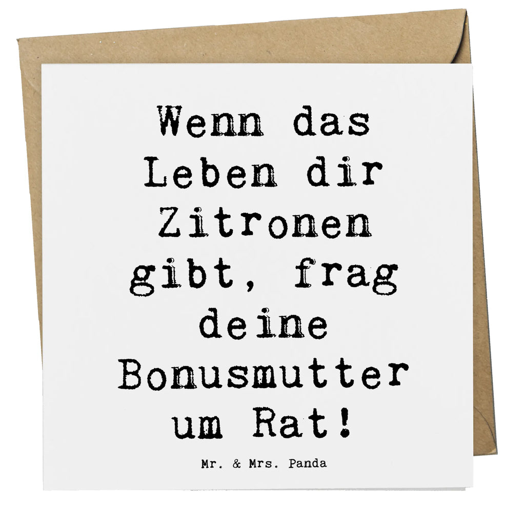Deluxe Karte Spruch Rat bei Bonusmutter Grußkarte, Geburtstagskarte, Einladungskarte, Glückwunschkarte, Hochzeitskarte, Klappkarte, Hochwertige Grußkarte, Karte, Hochwertige Klappkarte, Familie, Vatertag, Muttertag, Bruder, Schwester, Mama, Papa, Oma, Opa