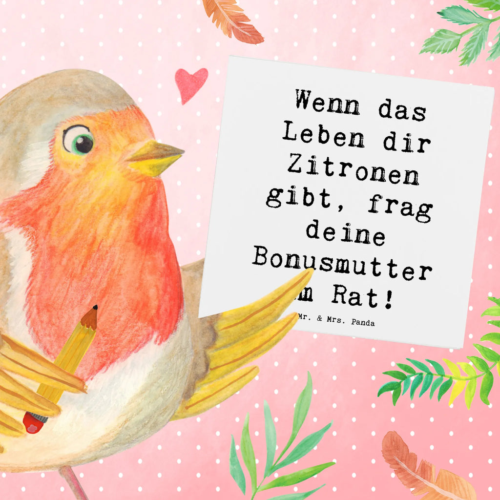 Deluxe Karte Spruch Rat bei Bonusmutter Grußkarte, Geburtstagskarte, Einladungskarte, Glückwunschkarte, Hochzeitskarte, Klappkarte, Hochwertige Grußkarte, Karte, Hochwertige Klappkarte, Familie, Vatertag, Muttertag, Bruder, Schwester, Mama, Papa, Oma, Opa