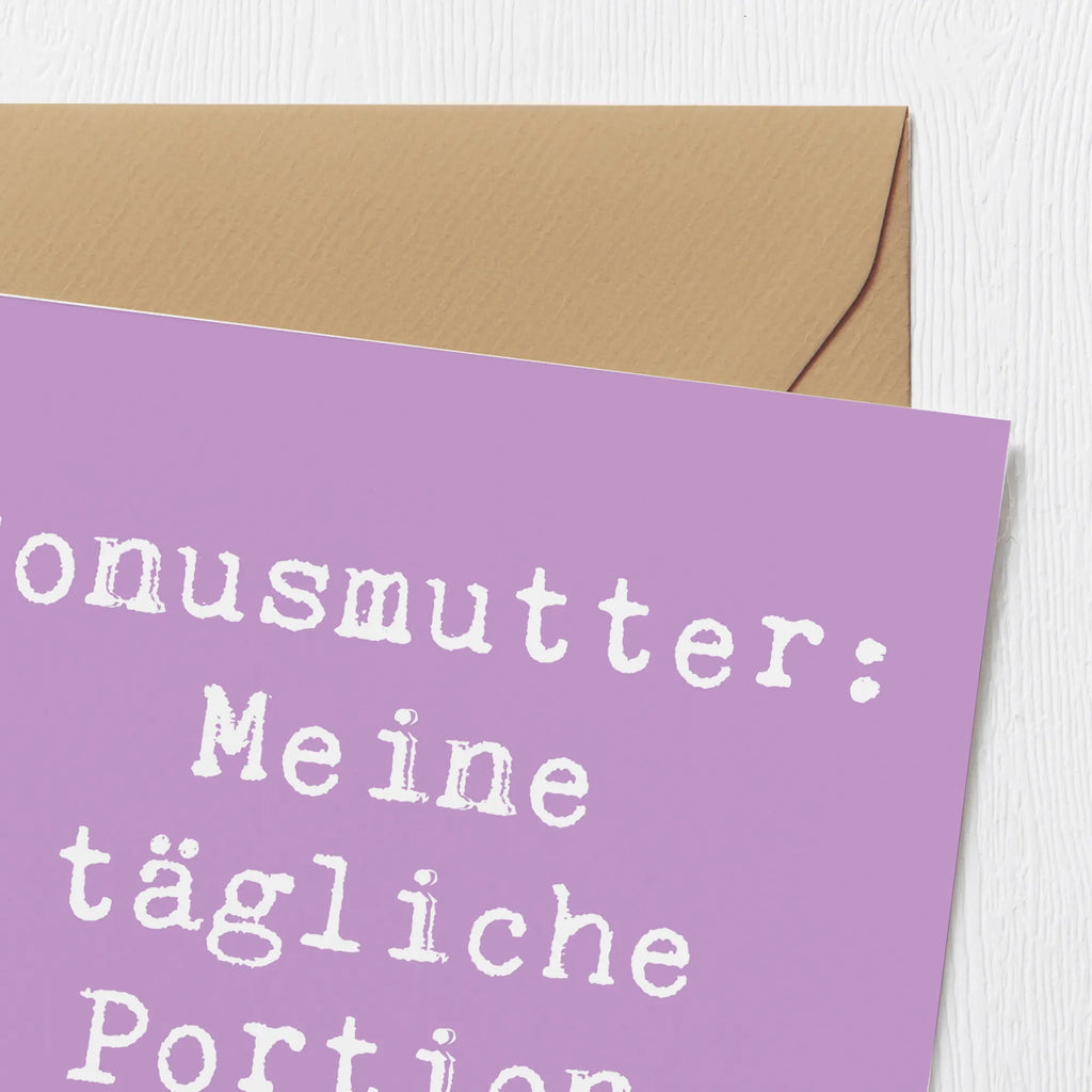 Deluxe Card Saying Bonusmutter: Meine tägliche Portion Extra Glück! Geburtstagskarte, Klappkarte, Karte, Hochwertige Klappkarte, Glückwunschkarte, Hochzeitskarte, Einladungskarte, Hochwertige Grußkarte, Grußkarte, Familie, Vatertag, Muttertag, Bruder, Schwester, Mama, Papa, Oma, Opa