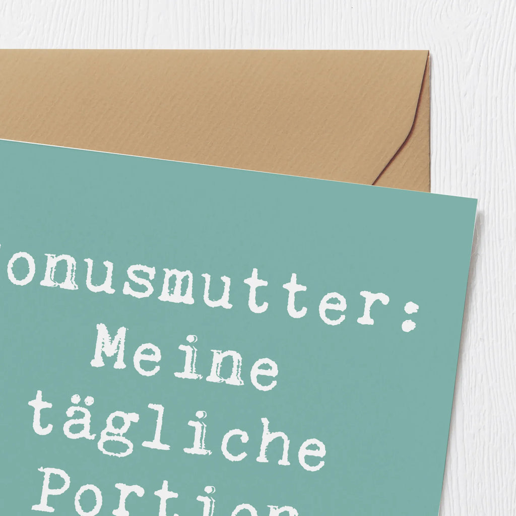 Deluxe Card Saying Bonusmutter: Meine tägliche Portion Extra Glück! Geburtstagskarte, Klappkarte, Karte, Hochwertige Klappkarte, Glückwunschkarte, Hochzeitskarte, Einladungskarte, Hochwertige Grußkarte, Grußkarte, Familie, Vatertag, Muttertag, Bruder, Schwester, Mama, Papa, Oma, Opa