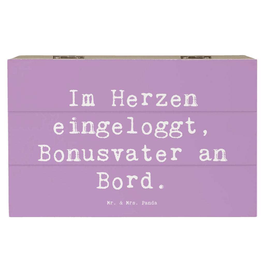 Wooden chest Saying Im Herzen eingeloggt, Bonusvater an Bord. Schatzkiste, Erinnerungsbox, Schatulle, XXL, Kiste, Erinnerungskiste, Aufbewahrungsbox, Geschenkbox, Dekokiste, Truhe, Geschenkdose, Holzkiste, Familie, Vatertag, Muttertag, Bruder, Schwester, Mama, Papa, Oma, Opa