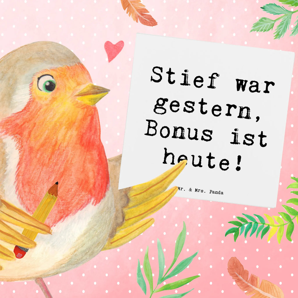 Deluxe Card Saying Stief war gestern, Bonus ist heute! Glückwunschkarte, Hochwertige Grußkarte, Hochwertige Klappkarte, Karte, Grußkarte, Hochzeitskarte, Einladungskarte, Geburtstagskarte, Klappkarte, Familie, Vatertag, Muttertag, Bruder, Schwester, Mama, Papa, Oma, Opa