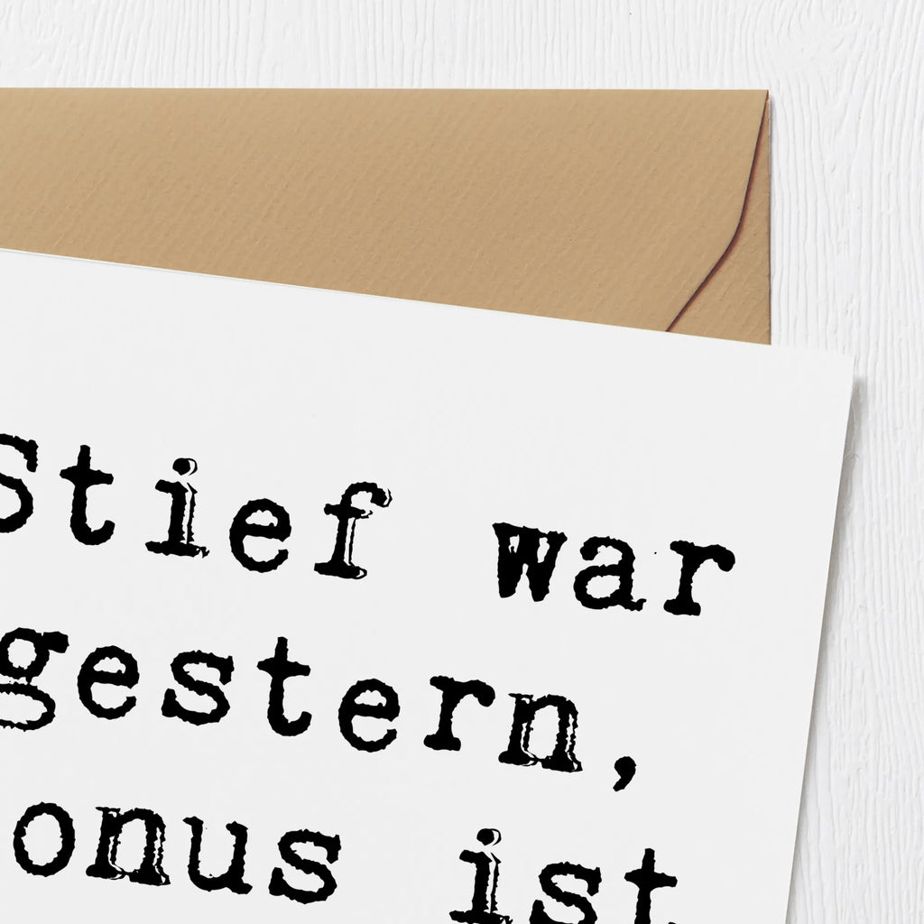 Deluxe Card Saying Stief war gestern, Bonus ist heute! Glückwunschkarte, Hochwertige Grußkarte, Hochwertige Klappkarte, Karte, Grußkarte, Hochzeitskarte, Einladungskarte, Geburtstagskarte, Klappkarte, Familie, Vatertag, Muttertag, Bruder, Schwester, Mama, Papa, Oma, Opa