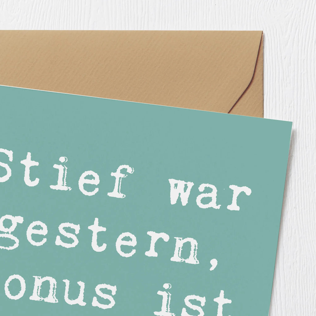 Deluxe Card Saying Stief war gestern, Bonus ist heute! Glückwunschkarte, Hochwertige Grußkarte, Hochwertige Klappkarte, Karte, Grußkarte, Hochzeitskarte, Einladungskarte, Geburtstagskarte, Klappkarte, Familie, Vatertag, Muttertag, Bruder, Schwester, Mama, Papa, Oma, Opa