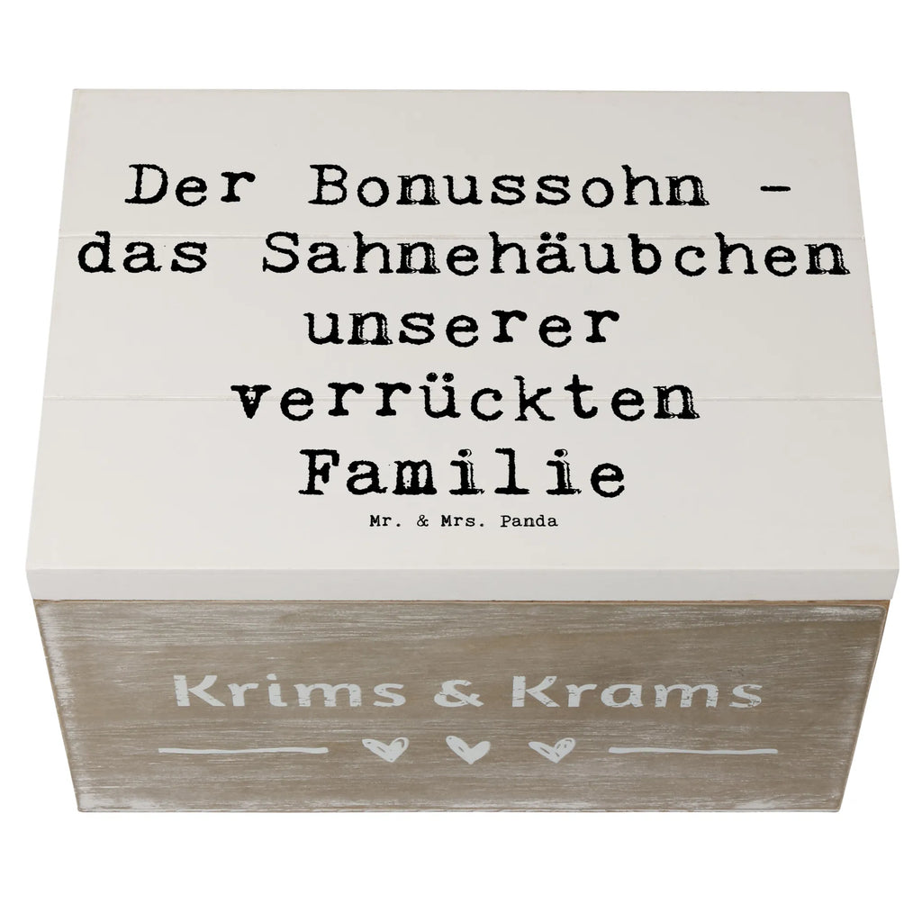 Holzkiste Spruch Der Bonussohn Truhe, Erinnerungskiste, Schatulle, Geschenkbox, Erinnerungsbox, Schatzkiste, Geschenkdose, Aufbewahrungsbox, Holzkiste, XXL, Kiste, Dekokiste, Familie, Vatertag, Muttertag, Bruder, Schwester, Mama, Papa, Oma, Opa