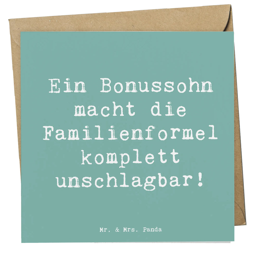 Deluxe Card Saying Ein Bonussohn macht die Familienformel komplett unschlagbar! Karte, Einladungskarte, Hochwertige Klappkarte, Grußkarte, Glückwunschkarte, Klappkarte, Geburtstagskarte, Hochzeitskarte, Hochwertige Grußkarte, Familie, Vatertag, Muttertag, Bruder, Schwester, Mama, Papa, Oma, Opa