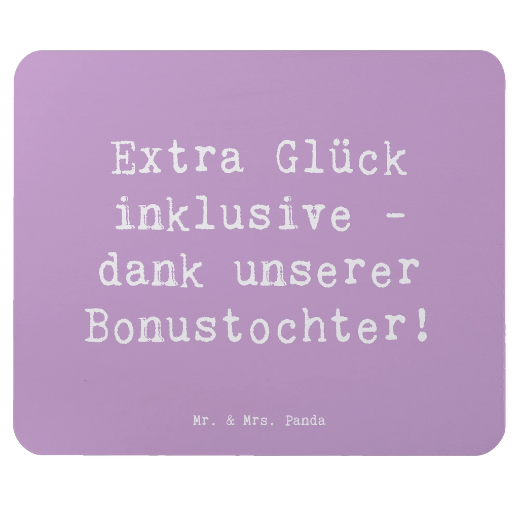Mouse mat Saying Extra Glück inklusive - dank unserer Bonustochter! Mousepad, Computer zubehör, Büroausstattung, PC Zubehör, Arbeitszimmer, Mauspad, Einzigartiges Mauspad, Designer Mauspad, Mausunterlage, Mauspad Büro, Familie, Vatertag, Muttertag, Bruder, Schwester, Mama, Papa, Oma, Opa