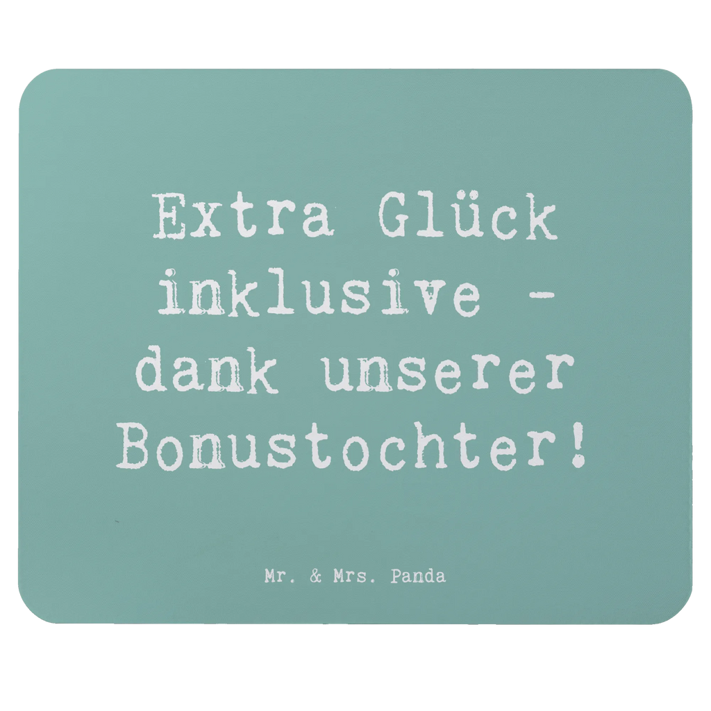 Mouse mat Saying Extra Glück inklusive - dank unserer Bonustochter! Mousepad, Computer zubehör, Büroausstattung, PC Zubehör, Arbeitszimmer, Mauspad, Einzigartiges Mauspad, Designer Mauspad, Mausunterlage, Mauspad Büro, Familie, Vatertag, Muttertag, Bruder, Schwester, Mama, Papa, Oma, Opa
