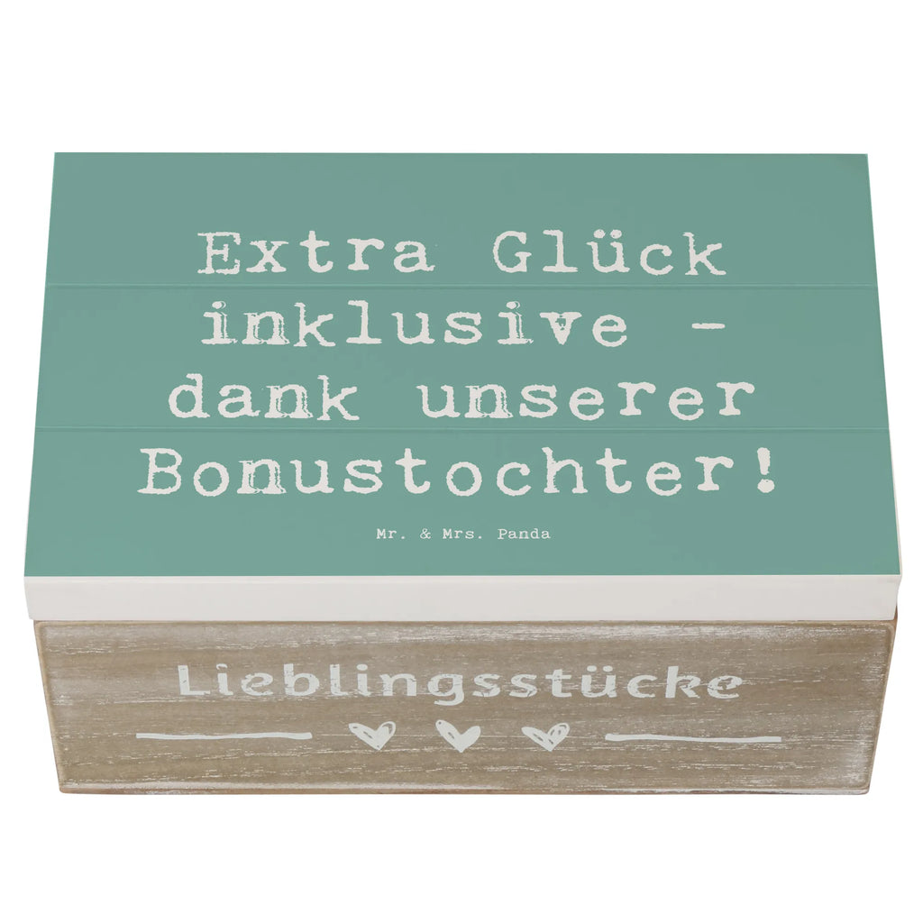 Holzkiste Spruch Bonustochter Glück Erinnerungskiste, Dekokiste, Geschenkdose, Kiste, Truhe, Schatzkiste, XXL, Holzkiste, Schatulle, Aufbewahrungsbox, Geschenkbox, Erinnerungsbox, Familie, Vatertag, Muttertag, Bruder, Schwester, Mama, Papa, Oma, Opa