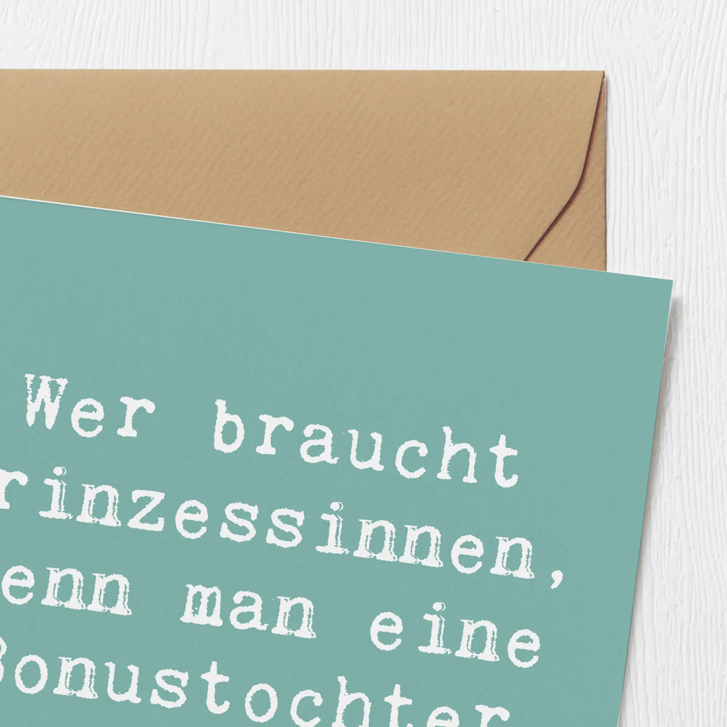 Deluxe Karte Spruch Bonustochter Grußkarte, Glückwunschkarte, Karte, Hochwertige Klappkarte, Hochwertige Grußkarte, Hochzeitskarte, Einladungskarte, Klappkarte, Geburtstagskarte, Familie, Vatertag, Muttertag, Bruder, Schwester, Mama, Papa, Oma, Opa