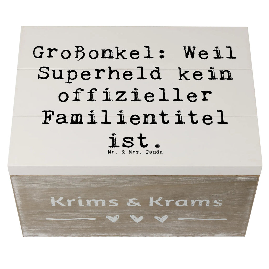 Holzkiste Spruch Großonkel Superheld Truhe, Schatzkiste, XXL, Kiste, Dekokiste, Erinnerungskiste, Geschenkdose, Holzkiste, Aufbewahrungsbox, Erinnerungsbox, Schatulle, Geschenkbox, Familie, Vatertag, Muttertag, Bruder, Schwester, Mama, Papa, Oma, Opa