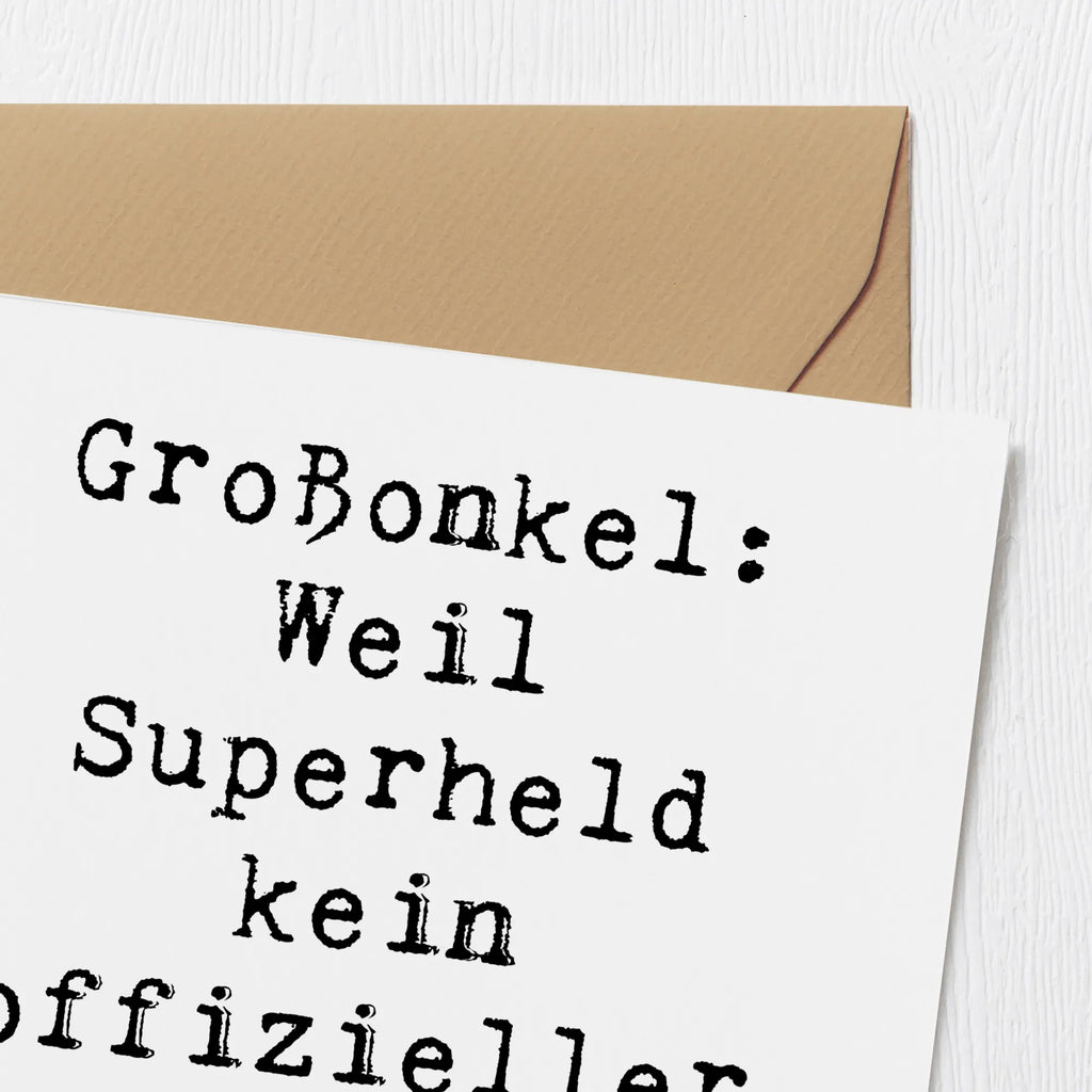 Deluxe Card Saying Großonkel: Weil Superheld kein offizieller Familientitel ist. Karte, Einladungskarte, Glückwunschkarte, Klappkarte, Hochwertige Grußkarte, Hochzeitskarte, Hochwertige Klappkarte, Geburtstagskarte, Grußkarte, Familie, Vatertag, Muttertag, Bruder, Schwester, Mama, Papa, Oma, Opa