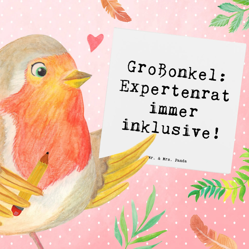 Deluxe Card Saying Großonkel: Expertenrat immer inklusive! Einladungskarte, Hochzeitskarte, Hochwertige Klappkarte, Glückwunschkarte, Karte, Grußkarte, Klappkarte, Geburtstagskarte, Hochwertige Grußkarte, Familie, Vatertag, Muttertag, Bruder, Schwester, Mama, Papa, Oma, Opa