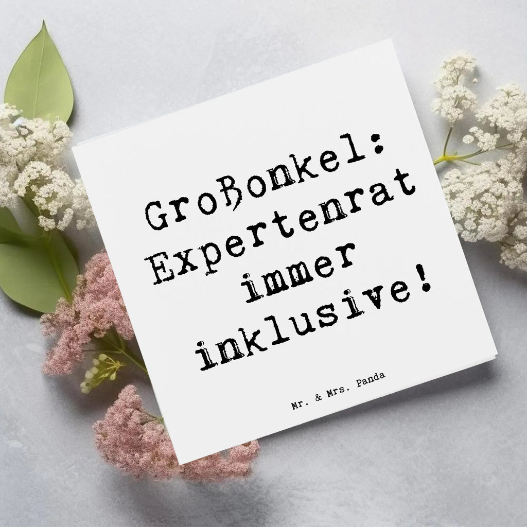 Deluxe Card Saying Großonkel: Expertenrat immer inklusive! Einladungskarte, Hochzeitskarte, Hochwertige Klappkarte, Glückwunschkarte, Karte, Grußkarte, Klappkarte, Geburtstagskarte, Hochwertige Grußkarte, Familie, Vatertag, Muttertag, Bruder, Schwester, Mama, Papa, Oma, Opa