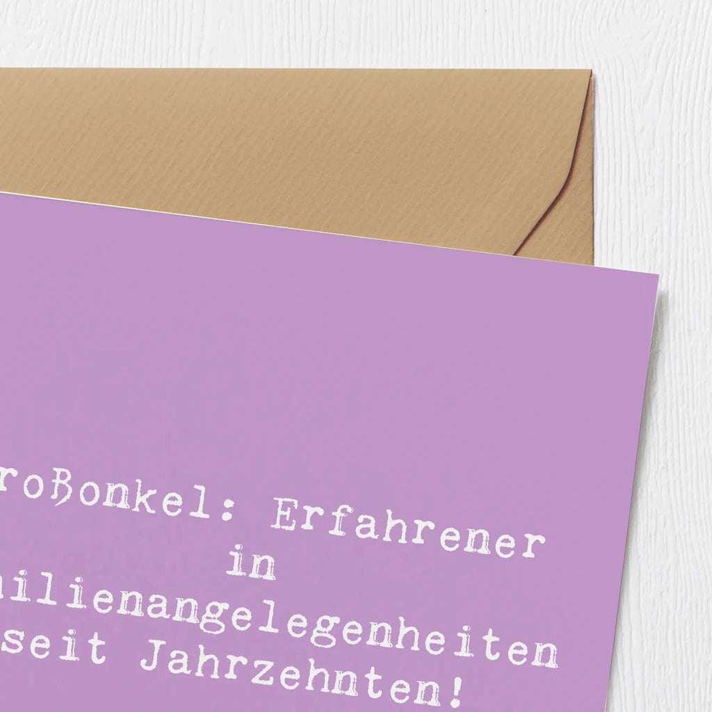 Deluxe Card Saying Großonkel: Erfahrener in Familienangelegenheiten seit Jahrzehnten! Hochzeitskarte, Karte, Grußkarte, Hochwertige Grußkarte, Geburtstagskarte, Glückwunschkarte, Einladungskarte, Hochwertige Klappkarte, Klappkarte, Familie, Vatertag, Muttertag, Bruder, Schwester, Mama, Papa, Oma, Opa