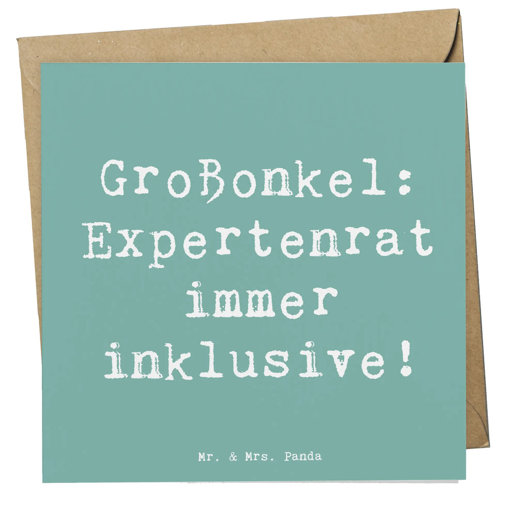 Deluxe Card Saying Großonkel: Expertenrat immer inklusive! Einladungskarte, Hochzeitskarte, Hochwertige Klappkarte, Glückwunschkarte, Karte, Grußkarte, Klappkarte, Geburtstagskarte, Hochwertige Grußkarte, Familie, Vatertag, Muttertag, Bruder, Schwester, Mama, Papa, Oma, Opa