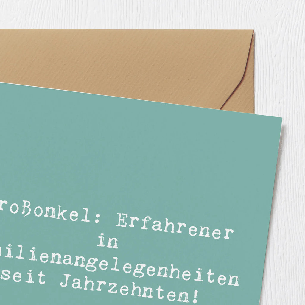 Deluxe Card Saying Großonkel: Erfahrener in Familienangelegenheiten seit Jahrzehnten! Hochzeitskarte, Karte, Grußkarte, Hochwertige Grußkarte, Geburtstagskarte, Glückwunschkarte, Einladungskarte, Hochwertige Klappkarte, Klappkarte, Familie, Vatertag, Muttertag, Bruder, Schwester, Mama, Papa, Oma, Opa