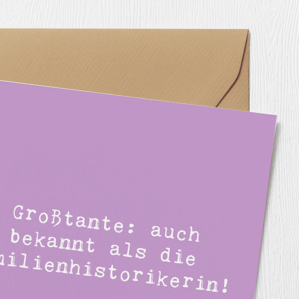 Deluxe Card Saying Großtante: auch bekannt als die Familienhistorikerin! Hochzeitskarte, Glückwunschkarte, Grußkarte, Geburtstagskarte, Karte, Klappkarte, Hochwertige Klappkarte, Einladungskarte, Hochwertige Grußkarte, Familie, Vatertag, Muttertag, Bruder, Schwester, Mama, Papa, Oma, Opa