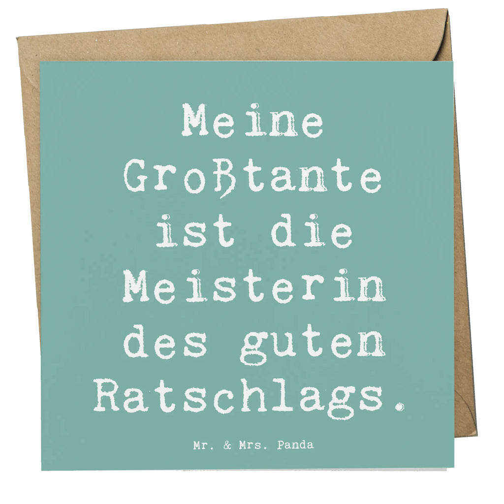 Deluxe Card Saying Meine Großtante ist die Meisterin des guten Ratschlags. Karte, Klappkarte, Hochzeitskarte, Hochwertige Klappkarte, Glückwunschkarte, Grußkarte, Geburtstagskarte, Einladungskarte, Hochwertige Grußkarte, Familie, Vatertag, Muttertag, Bruder, Schwester, Mama, Papa, Oma, Opa