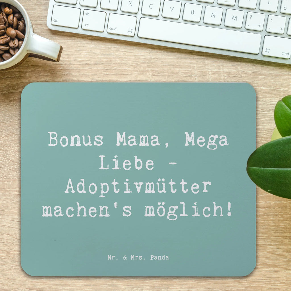 Mouse mat Saying Bonus Mama, Mega Liebe - Adoptivmütter machen’s möglich! Mousepad, Computer zubehör, Büroausstattung, PC Zubehör, Arbeitszimmer, Mauspad, Einzigartiges Mauspad, Designer Mauspad, Mausunterlage, Mauspad Büro, Familie, Vatertag, Muttertag, Bruder, Schwester, Mama, Papa, Oma, Opa