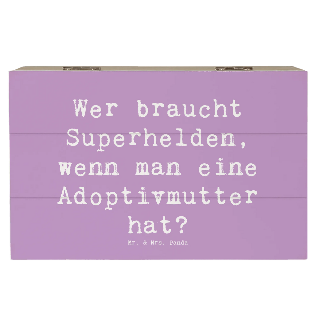 Wooden chest Saying Wer braucht Superhelden, wenn man eine Adoptivmutter hat? Erinnerungskiste, Schatzkiste, Geschenkbox, Dekokiste, Truhe, Holzkiste, Schatulle, Aufbewahrungsbox, Geschenkdose, XXL, Kiste, Erinnerungsbox, Familie, Vatertag, Muttertag, Bruder, Schwester, Mama, Papa, Oma, Opa