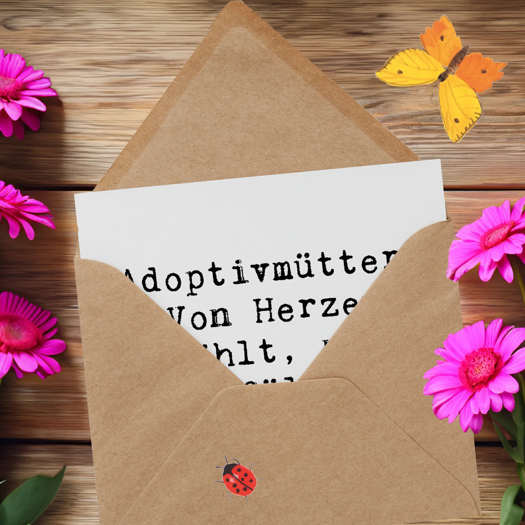 Deluxe Karte Spruch Adoptivmütter: Von Herzen gewählt, nicht zufällig verteilt. Hochwertige Klappkarte, Grußkarte, Hochwertige Grußkarte, Karte, Glückwunschkarte, Hochzeitskarte, Geburtstagskarte, Klappkarte, Einladungskarte, Familie, Vatertag, Muttertag, Bruder, Schwester, Mama, Papa, Oma, Opa
