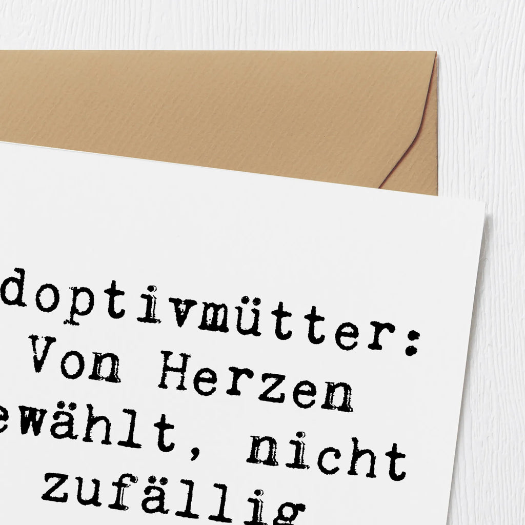 Deluxe Karte Spruch Adoptivmütter: Von Herzen gewählt, nicht zufällig verteilt. Hochwertige Klappkarte, Grußkarte, Hochwertige Grußkarte, Karte, Glückwunschkarte, Hochzeitskarte, Geburtstagskarte, Klappkarte, Einladungskarte, Familie, Vatertag, Muttertag, Bruder, Schwester, Mama, Papa, Oma, Opa