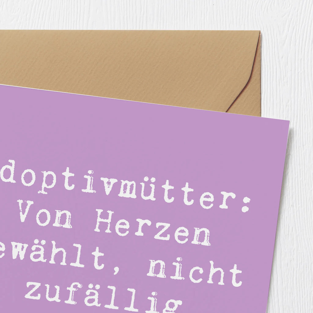 Deluxe Karte Spruch Adoptivmütter: Von Herzen gewählt, nicht zufällig verteilt. Hochwertige Klappkarte, Grußkarte, Hochwertige Grußkarte, Karte, Glückwunschkarte, Hochzeitskarte, Geburtstagskarte, Klappkarte, Einladungskarte, Familie, Vatertag, Muttertag, Bruder, Schwester, Mama, Papa, Oma, Opa