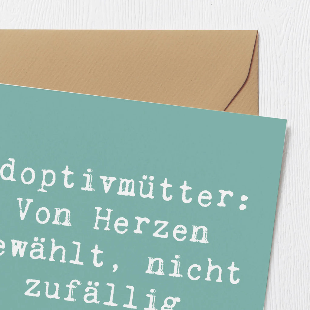 Deluxe Karte Spruch Adoptivmütter: Von Herzen gewählt, nicht zufällig verteilt. Hochwertige Klappkarte, Grußkarte, Hochwertige Grußkarte, Karte, Glückwunschkarte, Hochzeitskarte, Geburtstagskarte, Klappkarte, Einladungskarte, Familie, Vatertag, Muttertag, Bruder, Schwester, Mama, Papa, Oma, Opa