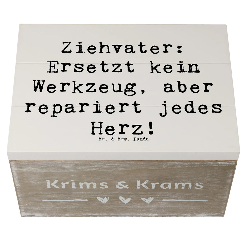 Holzkiste Spruch Ziehvater Herzreparatur Schatulle, Dekokiste, Holzkiste, XXL, Truhe, Kiste, Schatzkiste, Aufbewahrungsbox, Erinnerungsbox, Geschenkbox, Geschenkdose, Erinnerungskiste, Familie, Vatertag, Muttertag, Bruder, Schwester, Mama, Papa, Oma, Opa