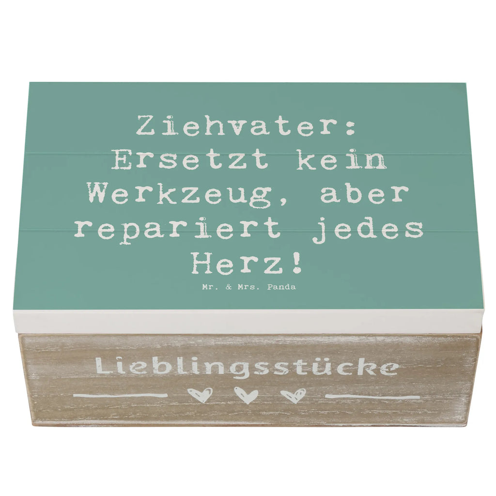 Holzkiste Spruch Ziehvater Herzreparatur Schatulle, Dekokiste, Holzkiste, XXL, Truhe, Kiste, Schatzkiste, Aufbewahrungsbox, Erinnerungsbox, Geschenkbox, Geschenkdose, Erinnerungskiste, Familie, Vatertag, Muttertag, Bruder, Schwester, Mama, Papa, Oma, Opa