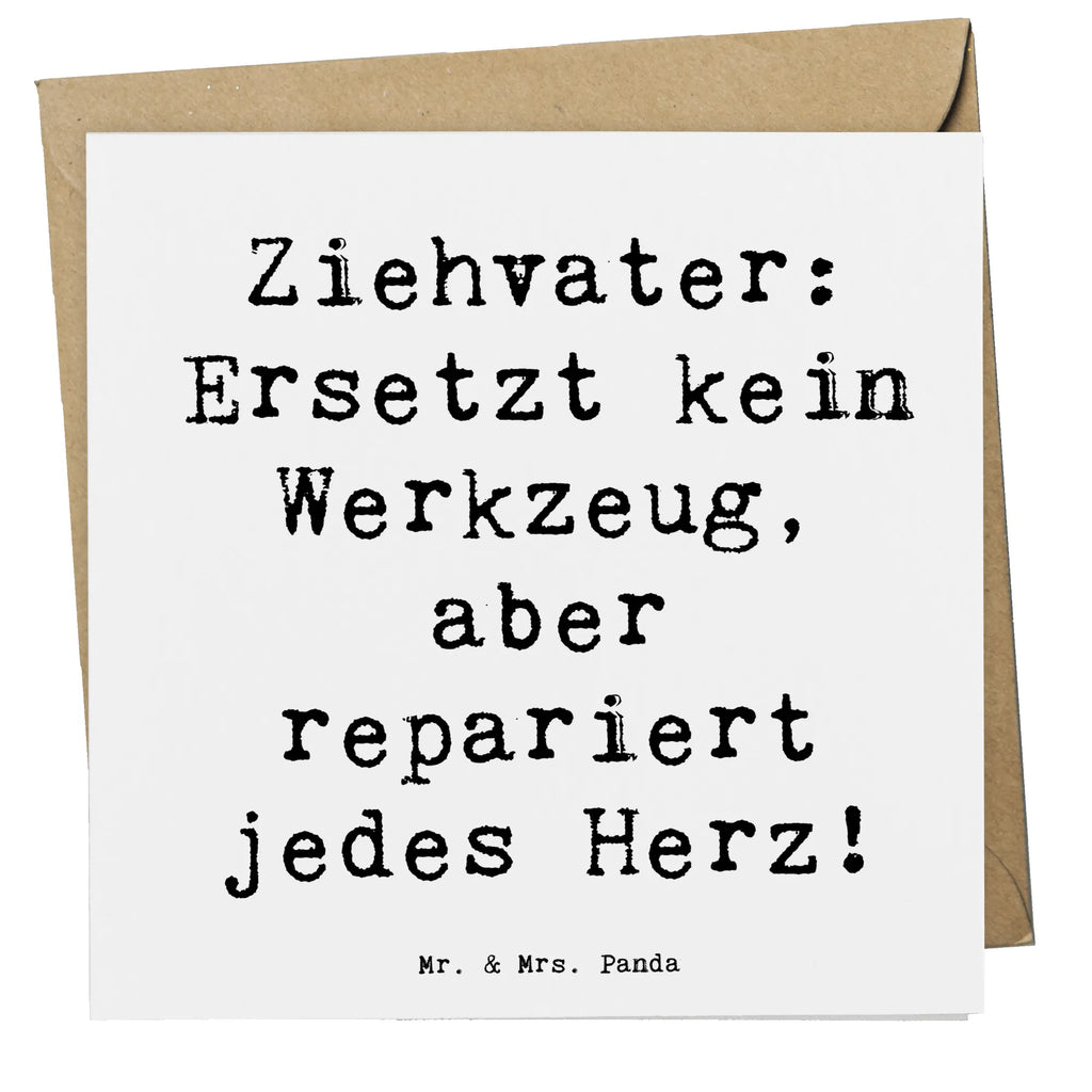 Deluxe Card Saying Ziehvater: Ersetzt kein Werkzeug, aber repariert jedes Herz! Glückwunschkarte, Hochwertige Klappkarte, Karte, Hochzeitskarte, Hochwertige Grußkarte, Klappkarte, Grußkarte, Einladungskarte, Geburtstagskarte, Familie, Vatertag, Muttertag, Bruder, Schwester, Mama, Papa, Oma, Opa