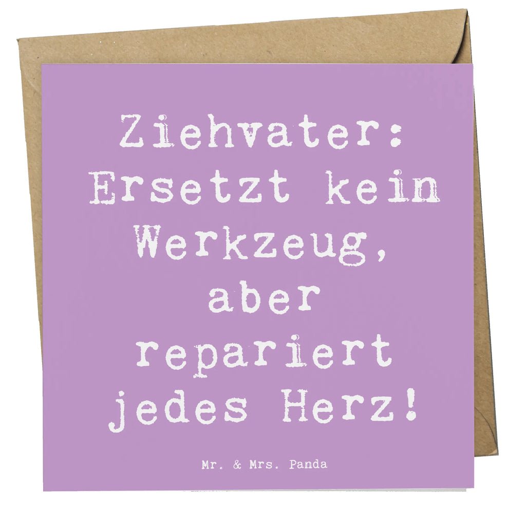 Deluxe Card Saying Ziehvater: Ersetzt kein Werkzeug, aber repariert jedes Herz! Glückwunschkarte, Hochwertige Klappkarte, Karte, Hochzeitskarte, Hochwertige Grußkarte, Klappkarte, Grußkarte, Einladungskarte, Geburtstagskarte, Familie, Vatertag, Muttertag, Bruder, Schwester, Mama, Papa, Oma, Opa